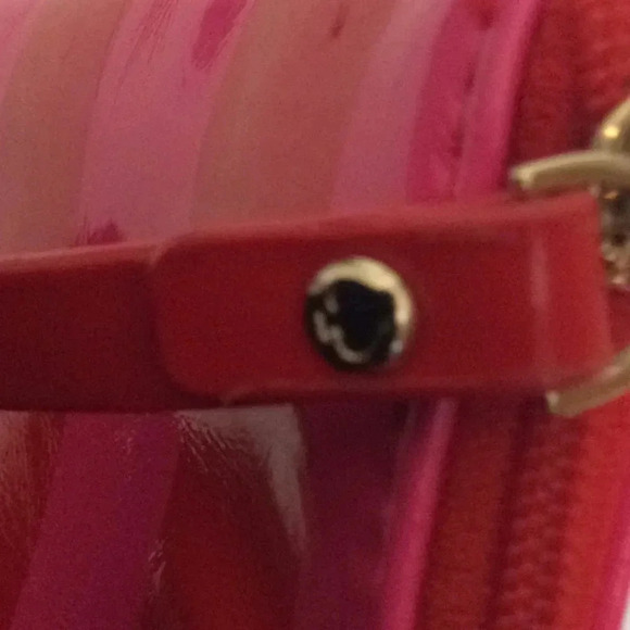 Kate Spade Red & Pink Striped Mini Pouch - Picture 6 of 8